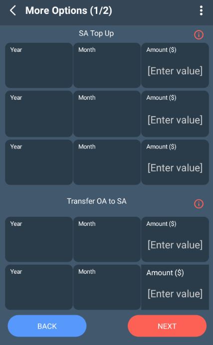 CPF Calculator - Simulate SA Top up and Transfers from OA to SA
